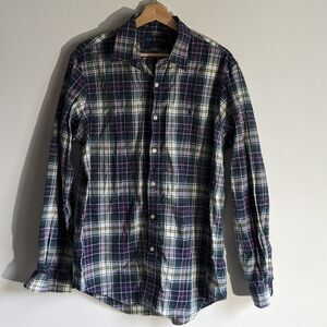 Ralph Lauren Blue Label Plaid Classic Fit Long Sleeve Button Down Shirt Men's L